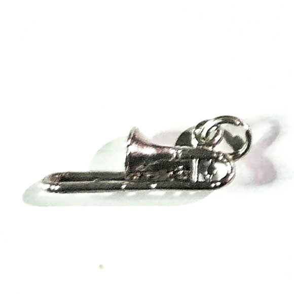 NEW .925 Sterling Silver Trombone Pendant Charm! - Picture 2 of 3